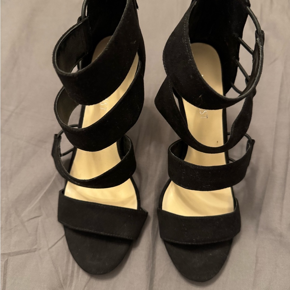 Elegant Black Strappy Women's Heels